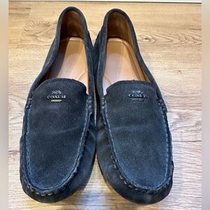 Coach Black Suede Loafers size 10